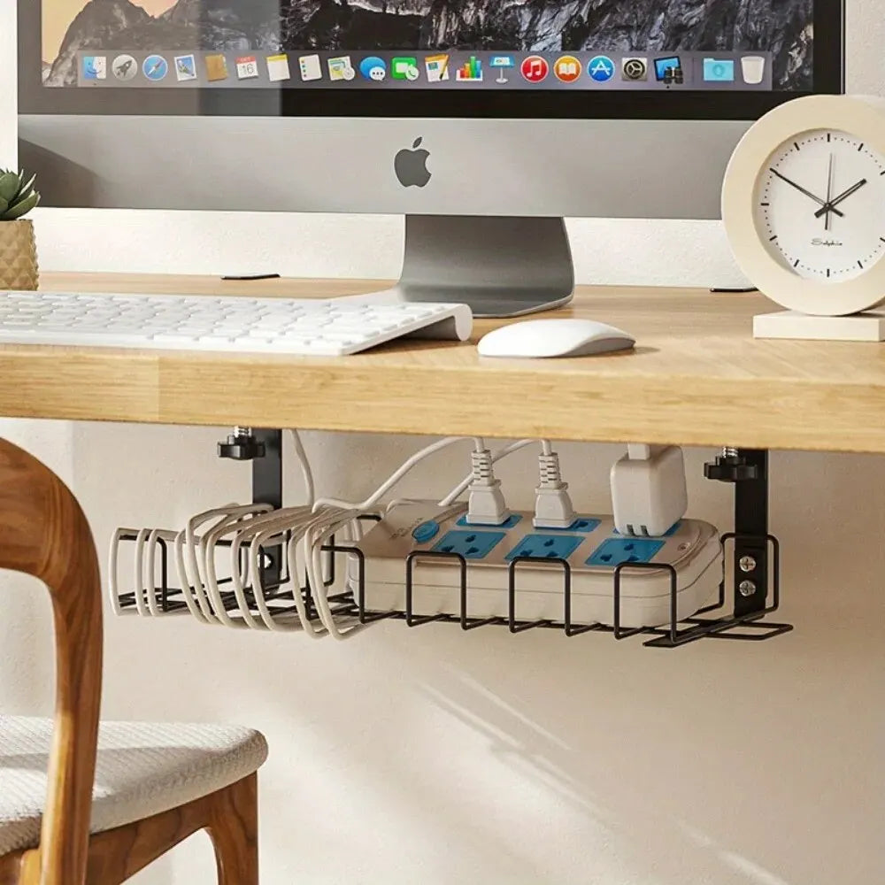 Under-Desk Metal Cable Management Tray
