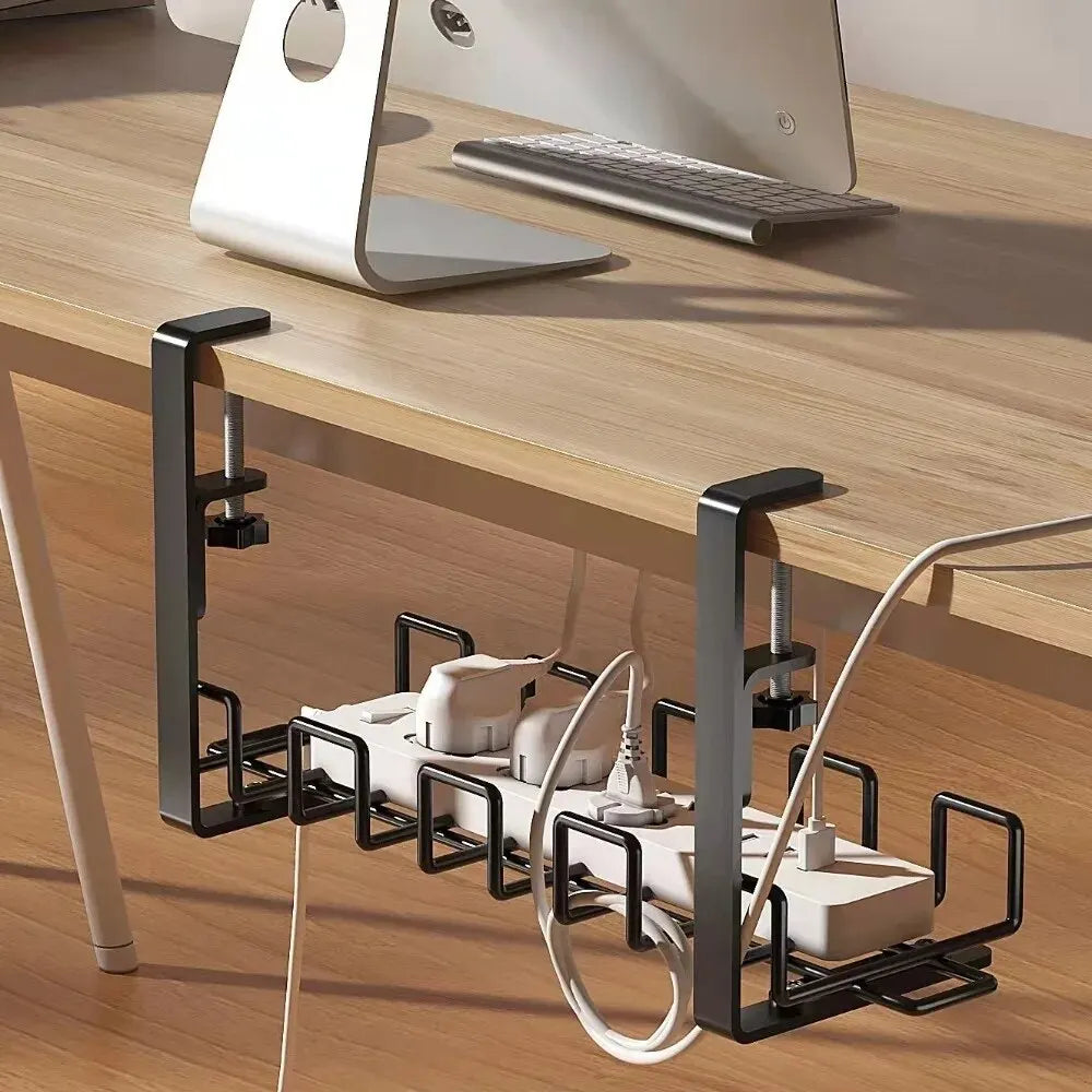 Under-Desk Metal Cable Management Tray