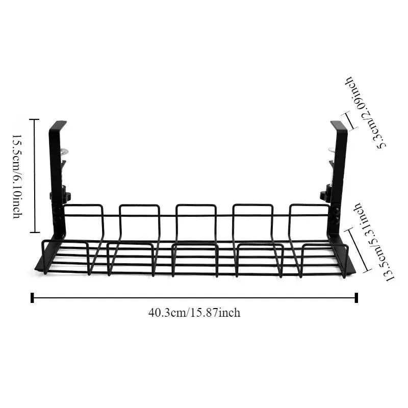 Under-Desk Metal Cable Management Tray