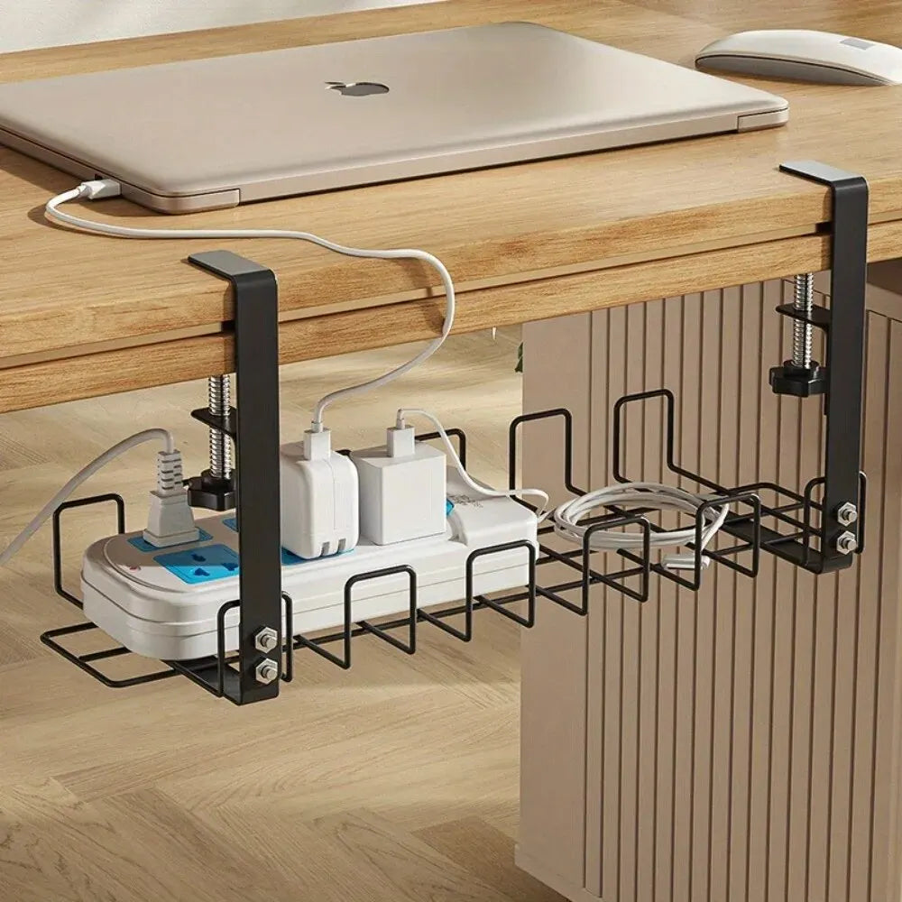 Under-Desk Metal Cable Management Tray