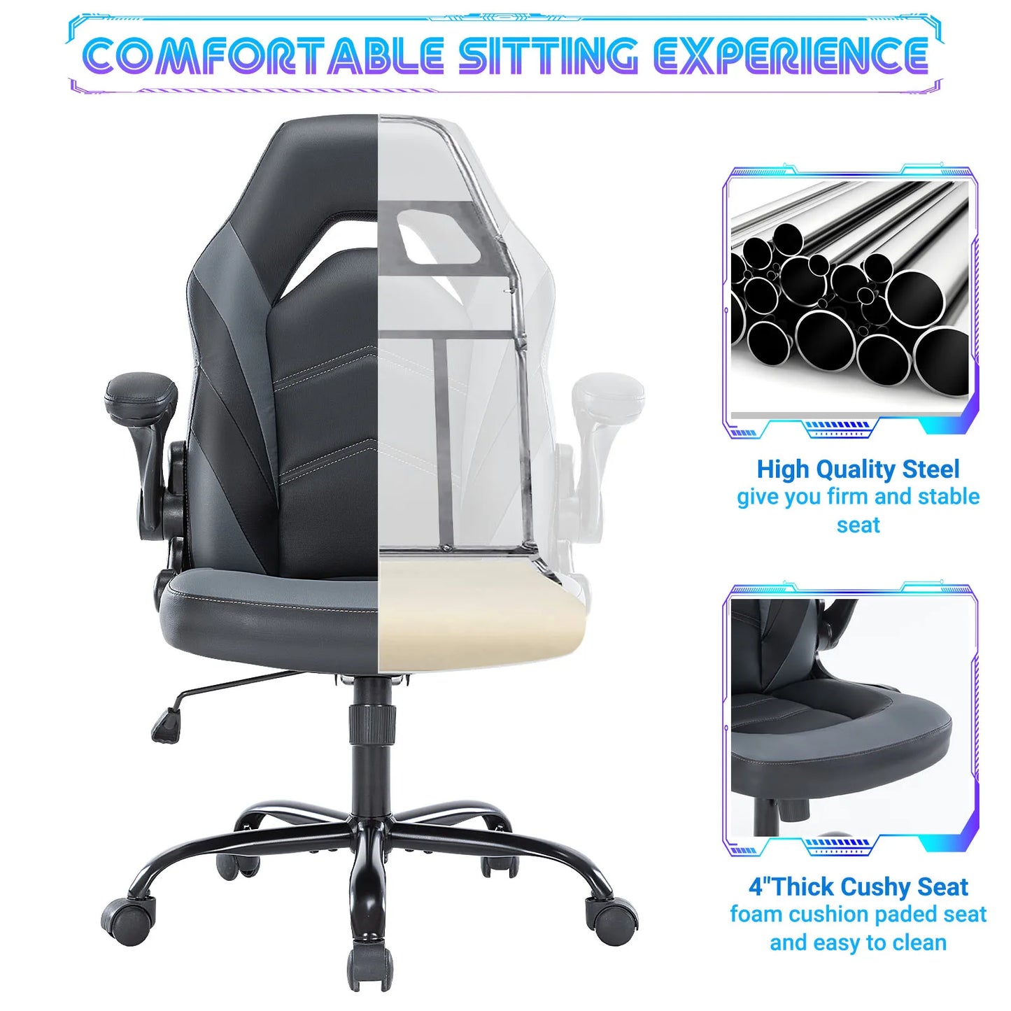Ergonomic Gaming Office Chair with Armrests