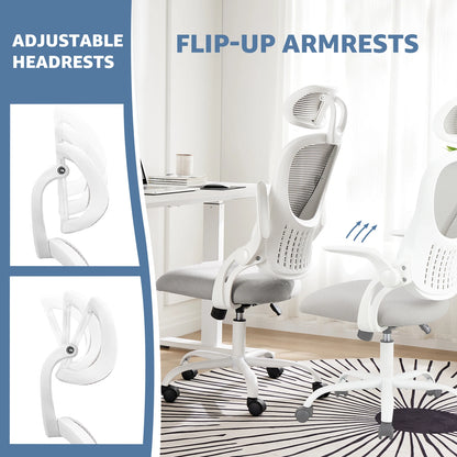 Office Chair with Headrest & Flip-up Arms
