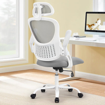 Office Chair with Headrest & Flip-up Arms