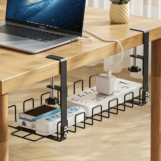 Under-Desk Metal Cable Management Tray