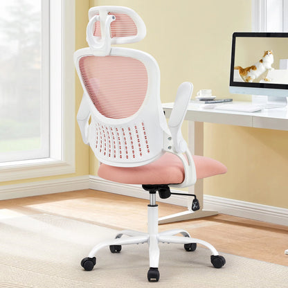 Office Chair with Headrest & Flip-up Arms