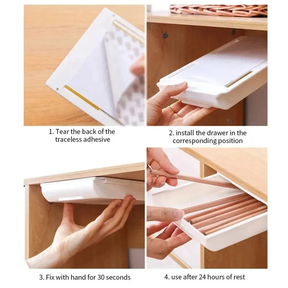 Self-Adhesive Hidden Storage Drawer