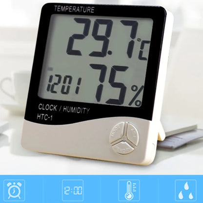 Digital Desk Clock with Temperature Display